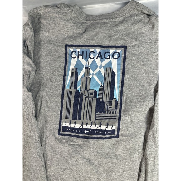 Y2K Nike Shirt Men's 2XL Chicago Marathon 26.2 Long Sleeve - Picture 5 of 8